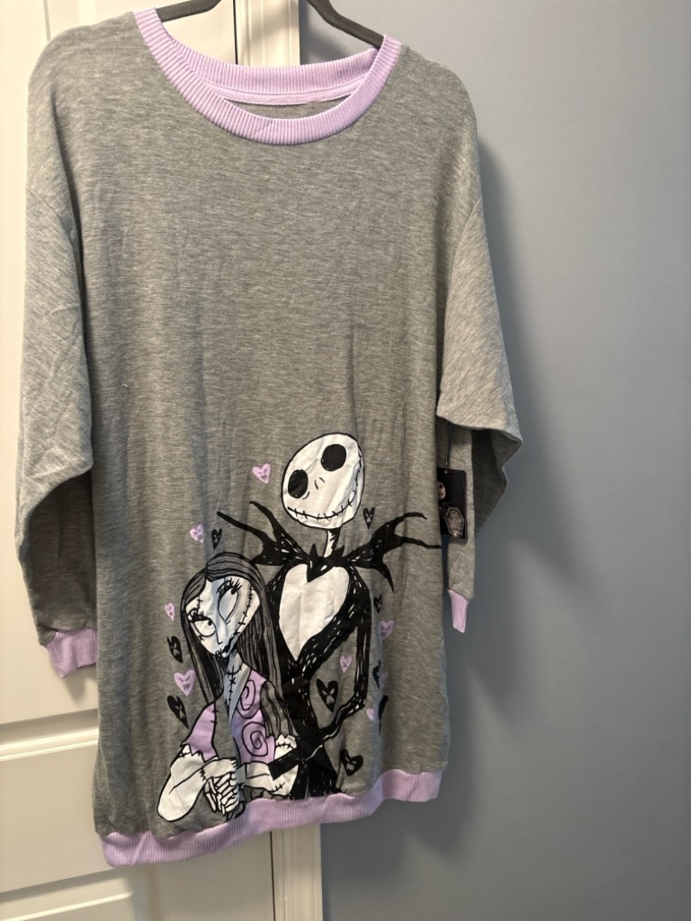 Disney Nightmare Before Christmas Jack & Sally Lounge Sleep Shirt XS NWT